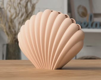 Seashell Vase – Coastal Modern Shell-Shaped Vase for Dried Flowers, Pampas Grass & Coastal Décor