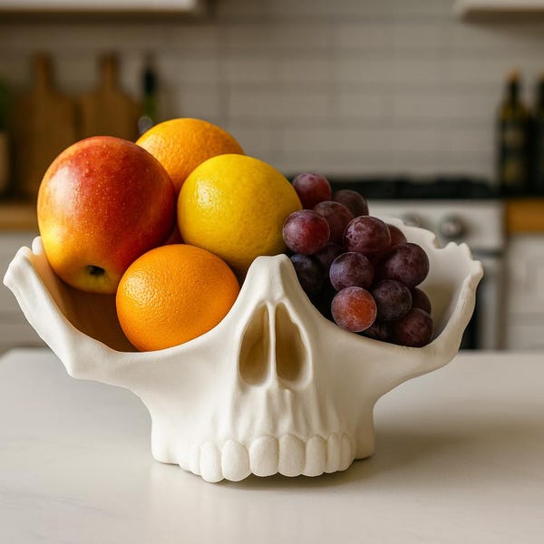 Skull Fruit Bowl – Gothic Kitchen & Halloween Decor