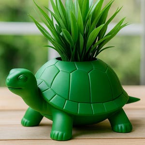 Turtle Planter – Cute 3D Printed Animal Plant Pot, Succulent Holder, Unique Home Décor