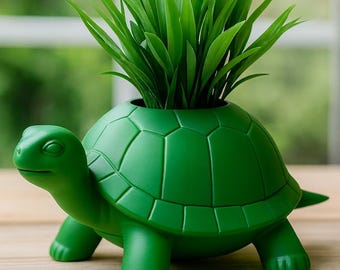Maceta de tortuga: adorable maceta con forma de animal impresa en 3D, soporte para suculentas, decoración única para el hogar