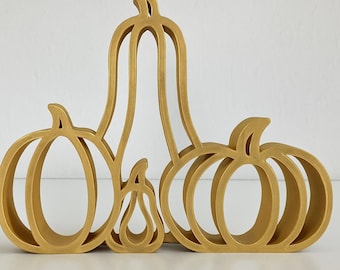Pumpkin Trio – 3D Printed Fall Décor, Modern Minimalist Thanksgiving & Autumn Decoration