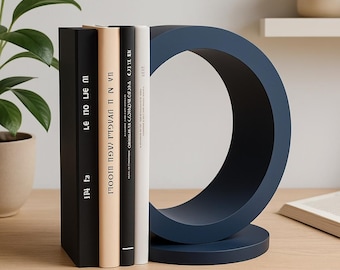 Modern Minimalist Circle Bookend – Unique Geometric Home Décor for Bookshelves & Desks