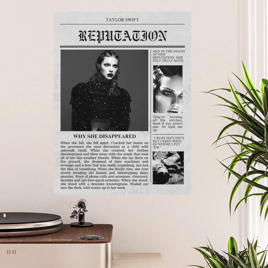 Reputation Nespaper Taylor Swift Reputation Album Print Newspaper Aesthetic - Etsy Australia