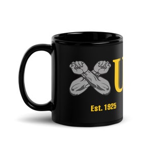 XU Est. 1925 Schwarz Glänzende Tasse