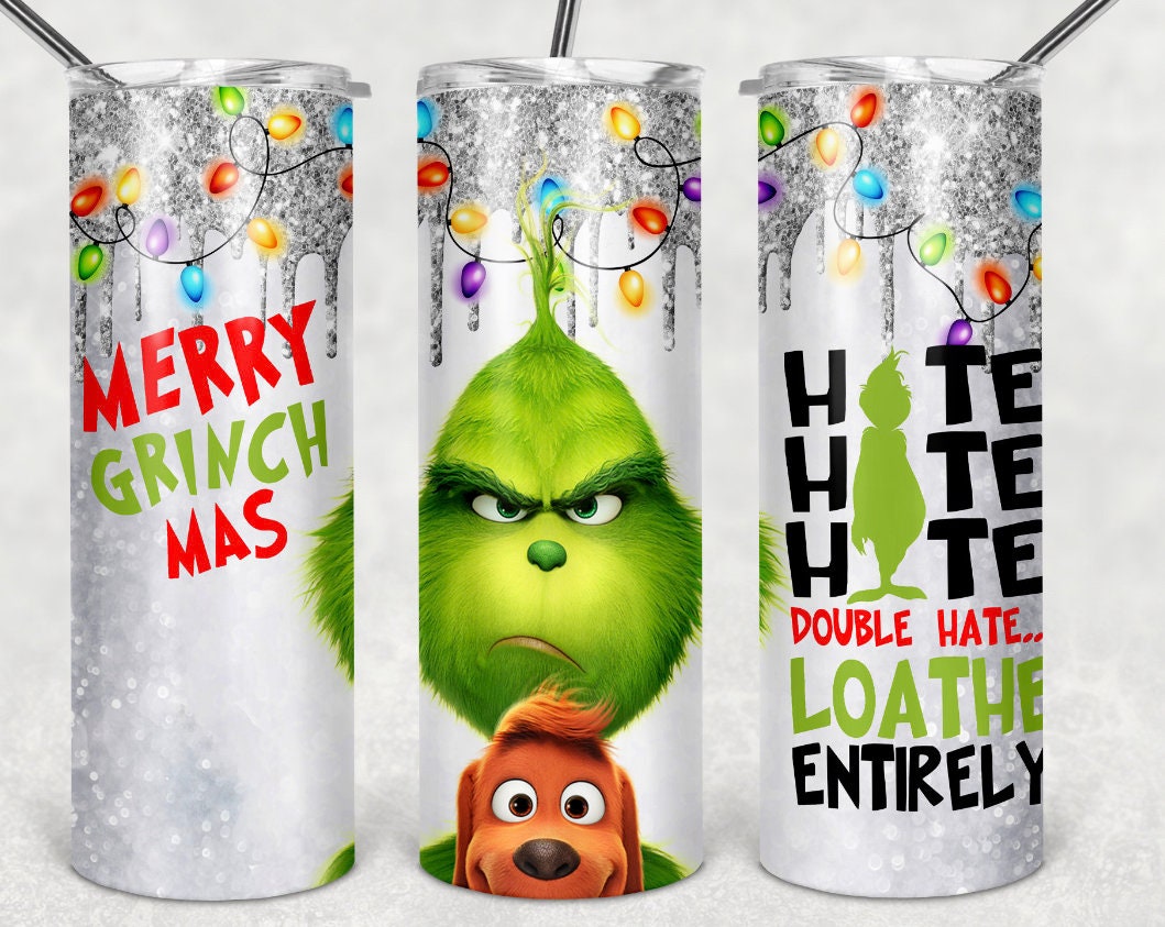 Pink 3d christmas grinch 20oz steel skinny Tumbler coffee cup – Hippo  Boutique