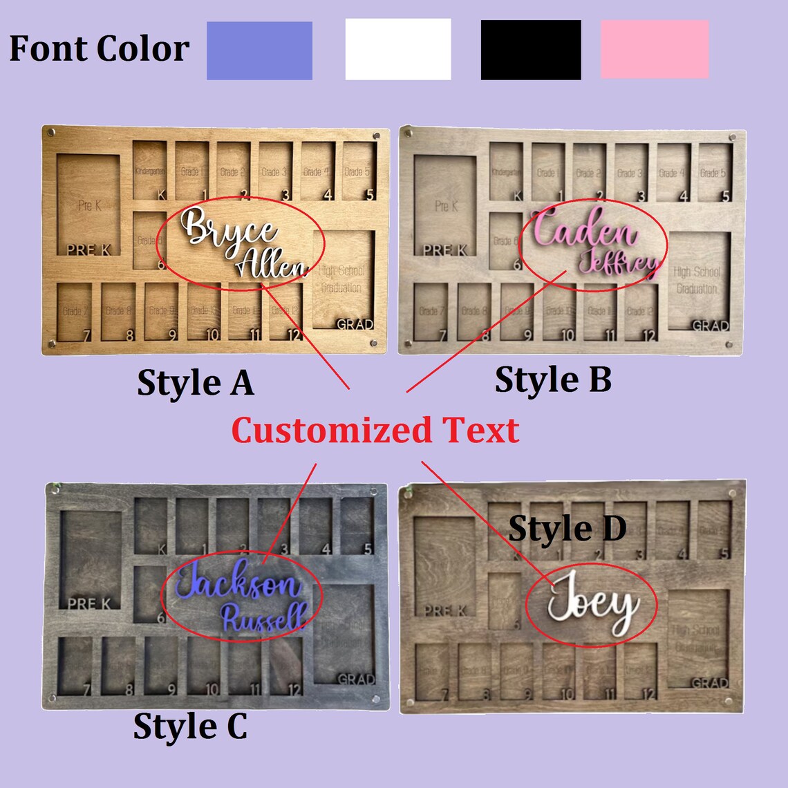 Personalized School Years Photo Frame,wooden School Photo Frame,school