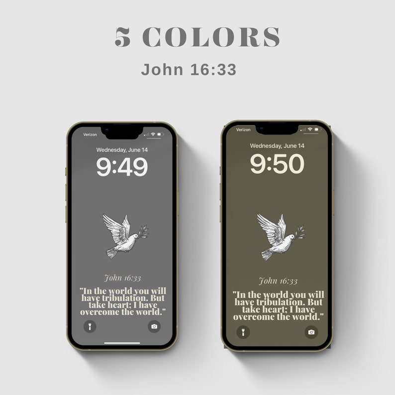 John 16:33 iPhone Wallpaper – Christian Bible Verse Phone Background – Minimalist Faith Digital Download Bild 2