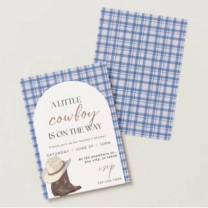 Cowboy Baby Shower Invitation | Western Theme, Editable Template (Digital Download)