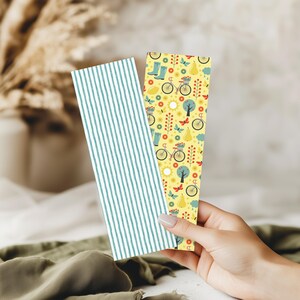 Spring Floral Bookmark Set | Teal Stripes Bookmark | Laminated Bookmarks | Bookmark Set | Gift For Book Lover | Cute Bookmark