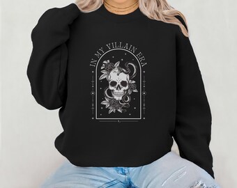 Skull-sweater schurktijdperk: Gothic Dark Romance ronde hals