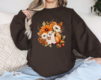 Sweatshirt met spookboek, Halloween-herfstontwerp