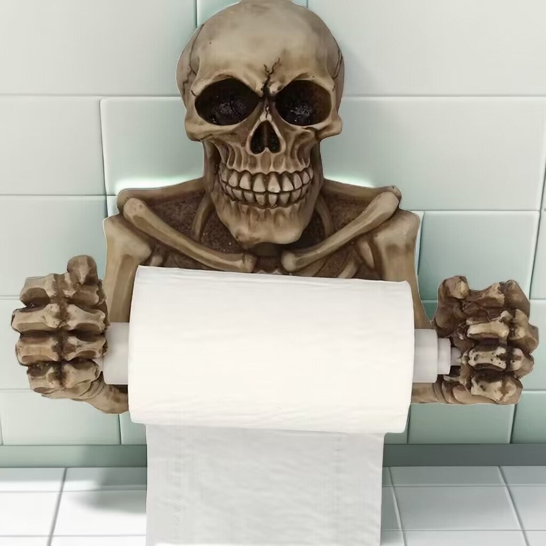 Skull Toilet Paper Holder Wall Mount Toilet Tissue Roll Paper Etsy