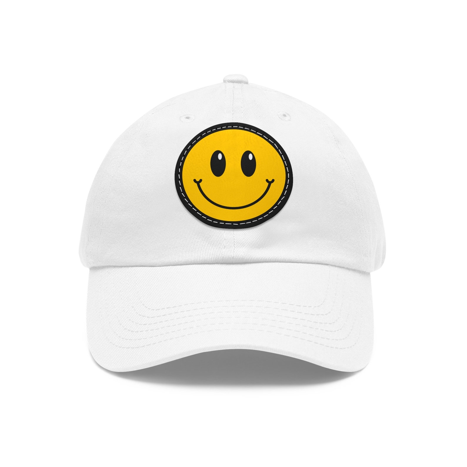Happy Face Hat Leather Patch Happy Face Hat Smiley Face Hat Etsy