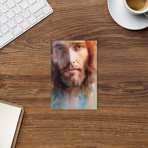 Look Unto Me Postkarte - Retter Jesus Watercolor Standard | Jesus | Religiöse Drucke | Jesus Christus Drucke | Retter Kunst | Christliches Kunstwerk