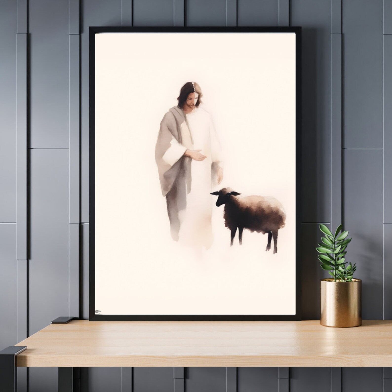 Jesus and Lost Sheep Digital Art Print Christian Art Print Scripture ...