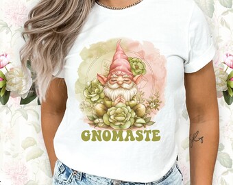 Gnomaste, Namaste shirt, Meditation Gift, Yoga gift, Cute Gnome shirts, funny gnome t shirts, gnome graphic tees, mindfulness shirt, gnomes