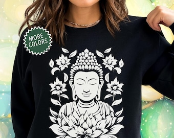 Buddhist sweatshirt, Bhudda sweater, Blessing gift, Spiritual Graphic Tee, Lotus shirt, Prayer sweatshirt, Spiritual shirts, Buddhist gifts