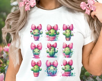 Coquette Trendy Aesthetics, Coquette Clothing, Cute Coquette, Trendy Coquette Shirt, Cactus Plant Lover Gift, Pink Bow Shirt, Girly Gifts