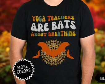 Funny Halloween groovy yoga teacher shirt, yoga enthusiast, halloween yoga teacher t-shirt, Spooky cute tee, yoga teacher gift, funny yoga.