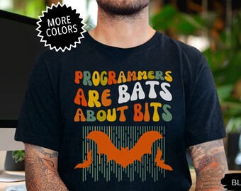 Funny Halloween groovy programmer shirt, computer game programmer gift, Spooky cute halloween gamer gaming tee shirt, geeky coder t-shirt.