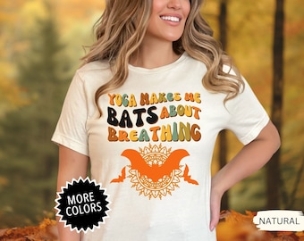 Funny Halloween groovy yoga shirt, yoga enthusiast, halloween yoga tshirt gift, Spooky cute tee, breathing breath t-shirt, funny yogi tee.