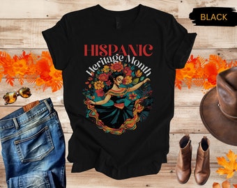 Heritage Month shirt, Mexican flowered shirt, floral Hispanic shirt, National Hispanic shirt, 2024 Mexican tshirt, Mexican tee, Latina Gift