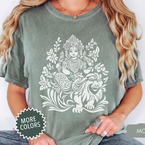 Durga Shirt, Diwali Gift, Spiritual Hindu Gift, Hindu Deity Gift, Boho Style Shirt, Feminine Divinity Tee, Yoga Lover Gift, Meditative