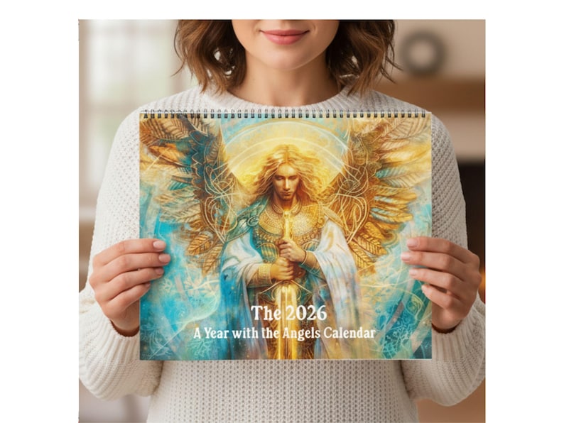 2026 Angel Wall Calendar — Spiritual Calendar — heavenlyl Art — A Year ...