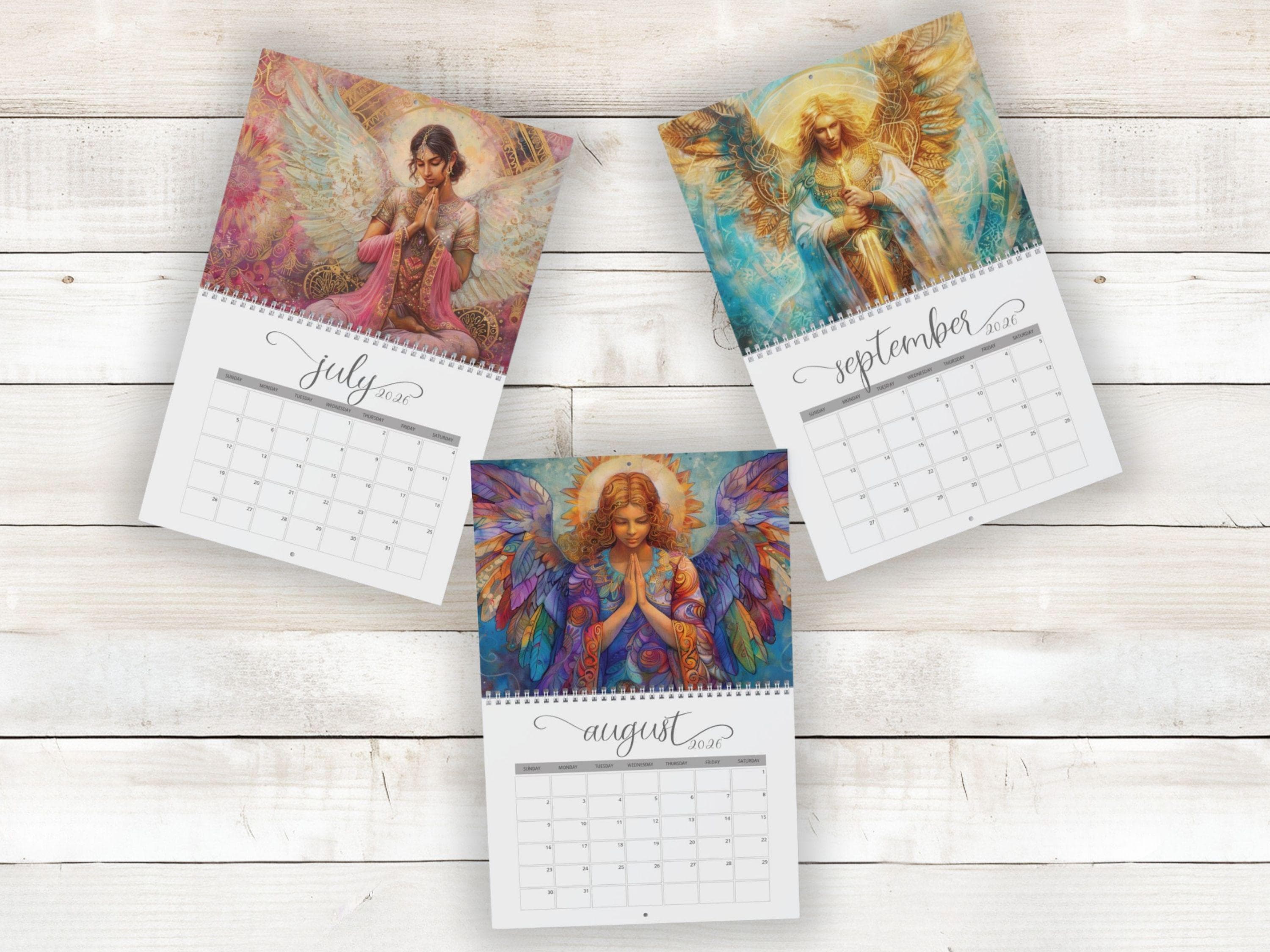 2026 Angel Wall Calendar — Spiritual Calendar — heavenlyl Art — A Year ...