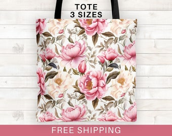 Floral tote bag, gifts for gardeners, gift for mom, grandma gift, cruise tote, floral tote bag shoulder bag, totebag, coquette tote bag