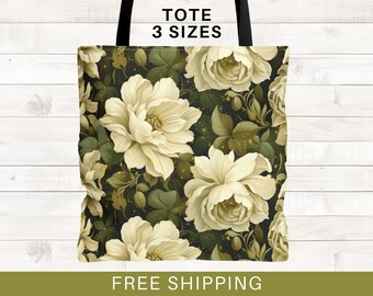 Floral tote bag,gifts for gardeners, gardening bag, gift for mom, grandma gift, cruise tote, floral tote bag shoulder bag, totebag