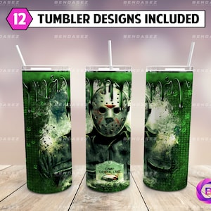 Horror Skinny 20 oz Tumbler Sublimation Design PNG - Movie Character Tumbler Straight and Tapered PNG Instant Download