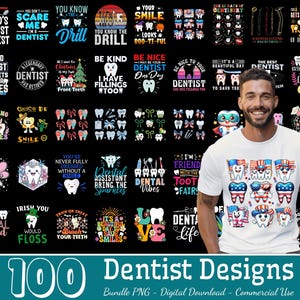 100 Designs Dental Png Bundle, Tooth Fairy Png, Dental Hygene Png, Teeth Care Png, Dental Assistant Png, Trick Or Teeth Png, Commercial Use