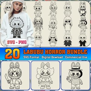 Monster Puppe Halloween SVG Bundle, Kawai Monster PNG, Laserschnitt, Cricut-Dateien, Puppenkarikatur Halloween, lustige Karikatur SVG, kommerzielle Nutzung