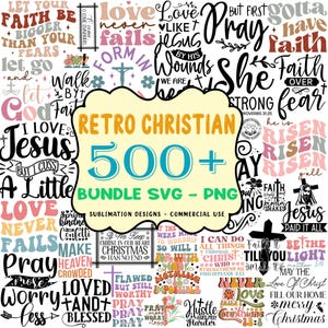 500+ Designs Christliches Bundle Png, Jesus Png Sublimation, Glaubens-Bundle SVG, Gott SVG, Bibel-Vers Png, Religiöser SVG - Png, kommerzielle Nutzung