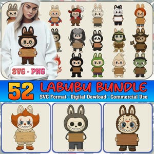 Puppe Cartoon Halloween SVG Bundle, Kawai Monster PNG, lustige Cartoon SVG, Monsterpuppe Halloween, Laserschnitt, Dateien für Cricut, kommerzielle Nutzung