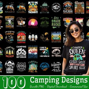 100 Designs Camping Bundle PNG, Retro Camping Png, Camp Life Png, Love Camp Png, Nature Lover Png, Wild Soul Png, Adventure, Commercial Use