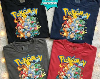 Camiseta retro de monstruos Pokémon, camiseta vintage a juego con el juego Pokémon 2026, camiseta de cumpleaños para niños, camiseta de videojuegos 2026, sudadera de anime, regalo para niños
