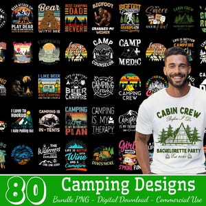 80 Designs Camping Bundle PNG, Retro Camping Png, Camp Life Png, Love Camp Png, Nature Lover Png, Wild Soul Png, Adventure, Commercial Use