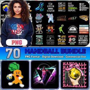 Handball Bundle Png, Handball Clipart, Handball Quote, Sport Lovers Gift, Trendy Handball 2025 Designs, Handball Sublimation, Commercial Use