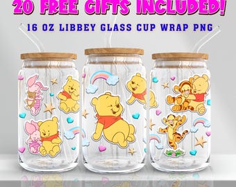 Cartoon Movies 16oz Libbey Glass Can Png, Cartoon Characters Libbey Glass Wrap Png, Trendy Cartoon 2025 Tumbler Wrap Png, Instant Download
