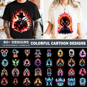 80+ Designs Colorful Cartoon PNG Bundle, Cartoon Characters PNG, Cartoon Movies Clipart, Princess Png, Superhero Png, Horror, Commercial Use