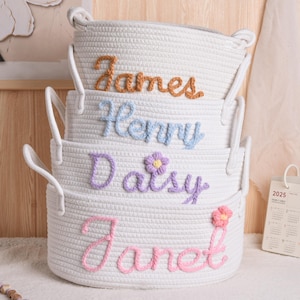 Personalisierter Kinder Name Aufbewahrungskorb, kundenspezifische Baby-Geschenke, Baby-Dusche-Geschenkkorb, Kinderzimmerdekor, Jungenzimmergeschenk, Baby-Mädchengeschenk, Osternest