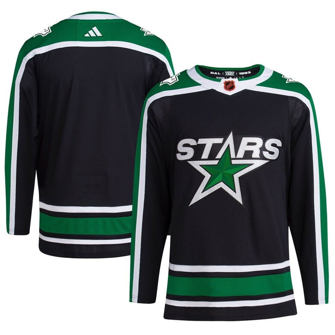 Dallasstars Reverse Retro 2.0 Blank Hockey Jersey Black Etsy