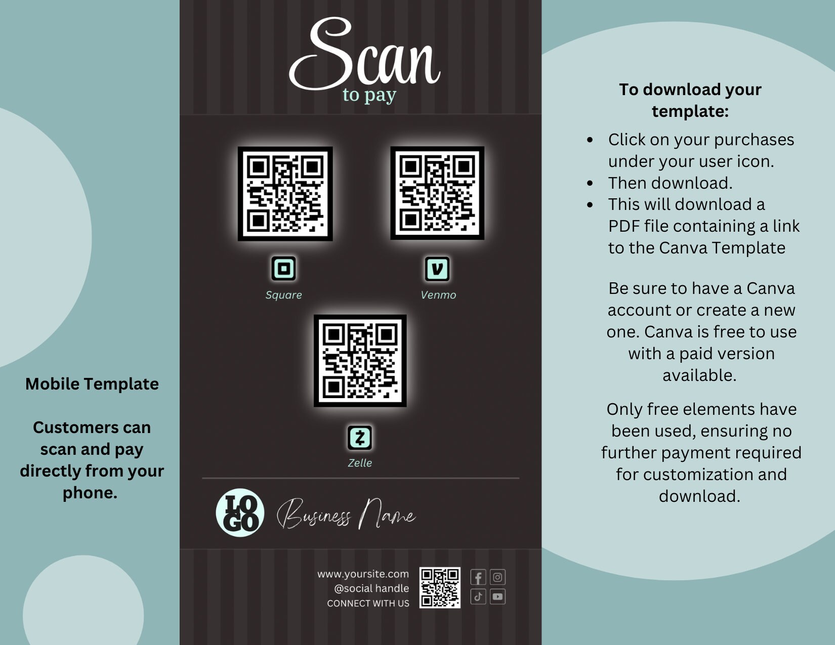 Scan to Pay QR Code Template: Craft Fair Payment Sheet (digital ...