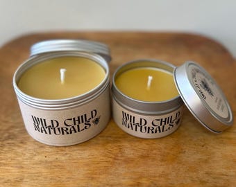 Beeswax candle tin, natural pure aromatherapy, eco-friendly hand-poured gift