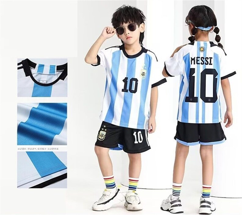 2223 Argentina Home Soccer Jersey No. 10 Messi Jersey Shorts Etsy