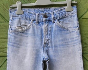 Vintage 70s Levis 663 Orange tab bellbottom jeans size 25