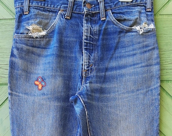 Jeansy dzwony Levis Orange Tab 646 z lat 70. w stylu vintage, rozmiar 29