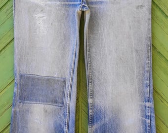 Vintage 70er Jahre Levis 631 orange Tab Flare Jeans Größe 24-25